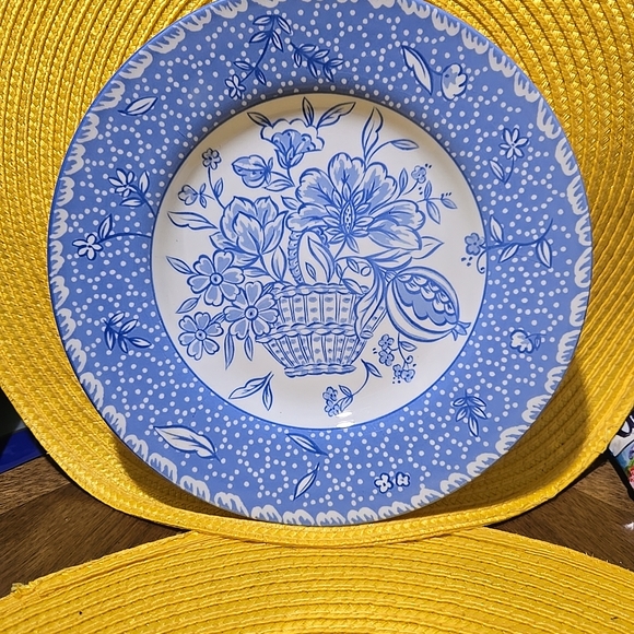 Blue Floral Dinner Plate - Picture 1 of 2